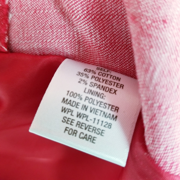 Roz & Ali 1X Plus Size Neon Pink Boxy Open Front Blazer 3/4 Sleeve Jacket Lined - Picture 8 of 10